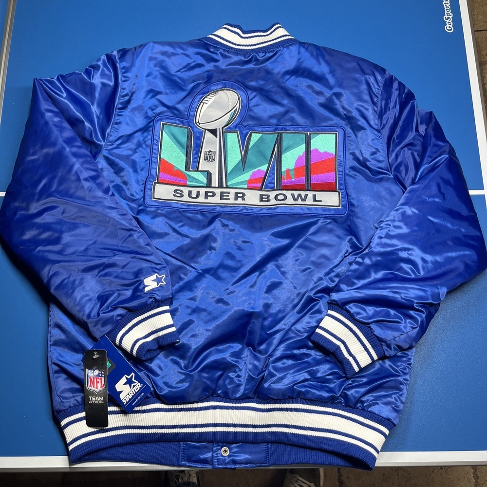 Super Bowl NFL Arizona LV11  Men's Leather‎ Starter Jacket Size LARGE-Free Ship